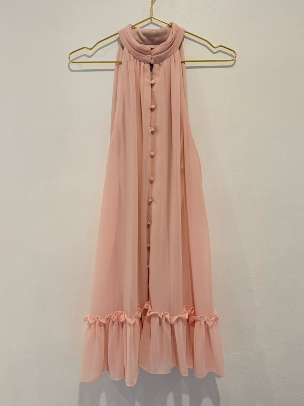 MSK Pink Pleated Halter Dress Size Small